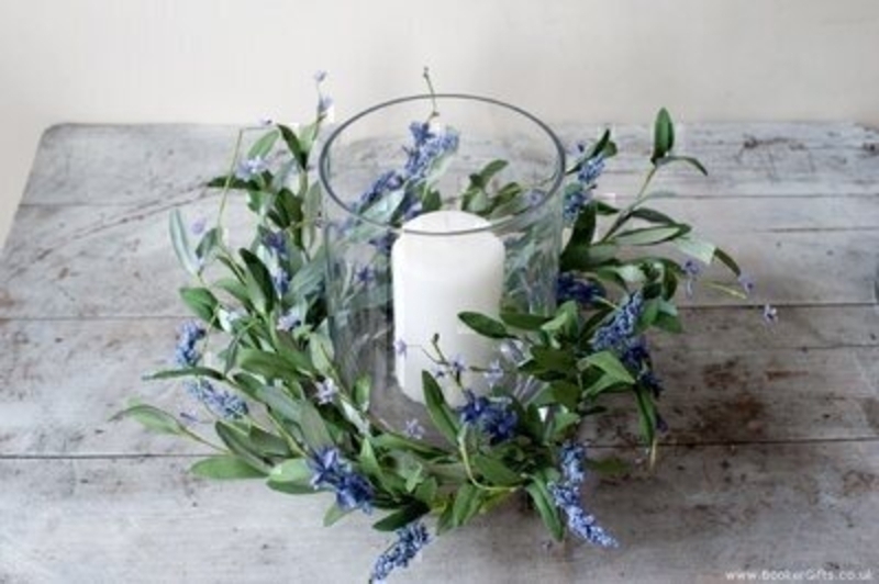 Blue Artificial French Lavender Centrepiece by Bloomsbury. Vase and candle not included These stunning silk flowers will certainally brighten up any table. For realistic fake and silk flowers Bloomsbury is second to none.